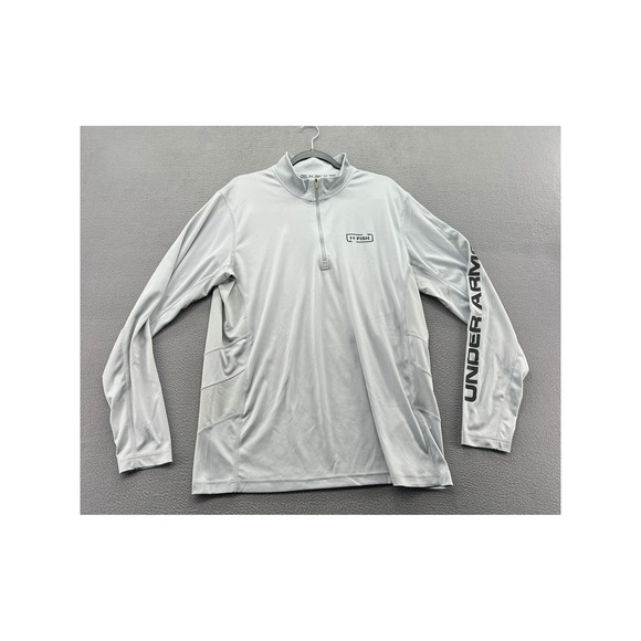 Under Armour Other - Under Armour Fish HeatGear Shirt Mens XL Gray 1/4 Zip Pullover Long Sleeve